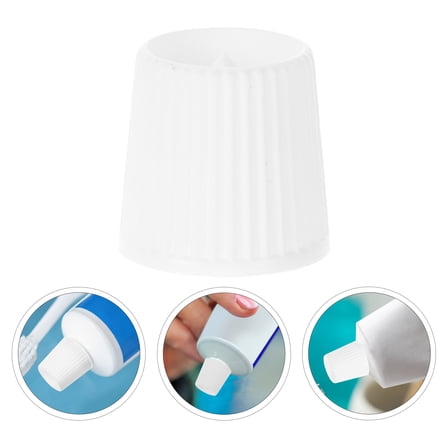NICEXMAS 50Pcs White Plastic Toothpaste Screw Caps with Fine Texture for Home Travel Toothpaste Storage