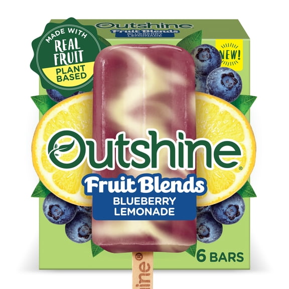 Outshine Blueberry Lemonade Fruit Blends Frozen Fruit Bars, 6 Count