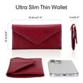 thumbnail image 4 of HAWEE Rfid Credit Card Holder Wallets for Women Leather Zipper Slim with Coin Pocket, Wine Red, 4 of 7
