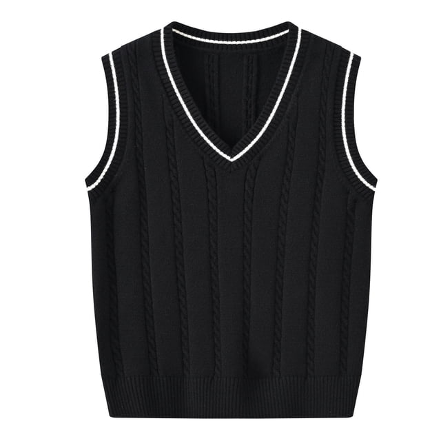 Kcodviy Garçons et Filles Tout-Petits V Gilet à Col pour Bébé Fille Chandail Sans Manches Veste pour Bébé Fille Chaud Tricoté Chandail Tricot Mignon Manteaux Hauts pour Fille