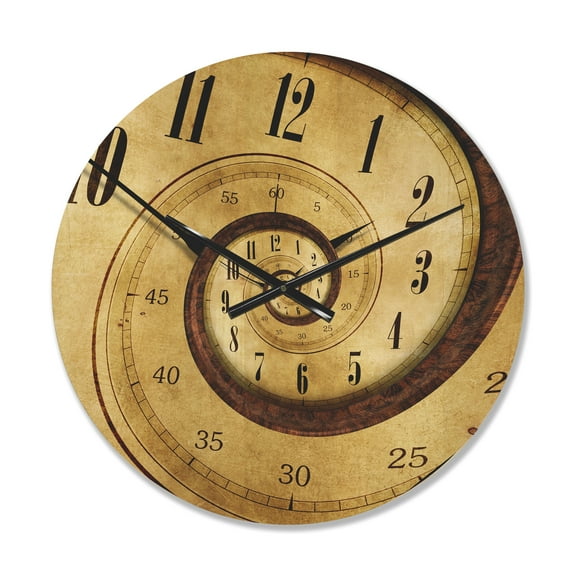 Designart 'Endless Time Spiral Clock' Modern Wood Wall Clock