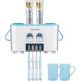 thumbnail image 1 of Toothbrush Holder for Bathroom,Multifunctional Electric Kids Toothbrush Holder with Automatic Toothpaste Dispenser and Cups Toothbrush and Toothpaste Holder Space Saving Bathroom Organizer (Blue), 1 of 6