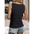 thumbnail image 3 of Camiseta sin mangas Dokotoo para mujer, cuello en V, de verano, color negro, 3 of 6