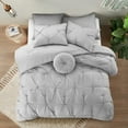 thumbnail image 2 of Grace Living Davonte Polyester Comforter Set - Pinch Pleated Pintuck, Solid Neutral Color, 2 of 9