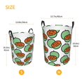 thumbnail image 2 of Large Laundry Basket with Handles - Cute Cantaloupe Green Kids Baby Dirty Clothes Laundry Hamper for Bedroom Aesthetic, 2 of 5