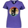 thumbnail image 3 of Inktastic Tuba Music Retro Sunset Silhouette Women's V-Neck T-Shirt, 3 of 5