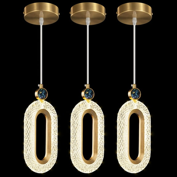 ZHLWIN Pendant Lighting for Kitchen Island LED Dimmable Modern Gold Mini Pendant Lights for Bedroom Hallway Entryway Kitchen Island Light Fixtures, 3-Pack