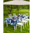 thumbnail image 4 of Fsddascl Navy Blue Spring Floral Outdoor Tablecloth - 60x120 Inch Rectangle Dining Table Cover, Summer Flowers Abstract Art Waterproof Outdoor Table Cloth with Umbrella Hole & Zipper for Patio, 4 of 7