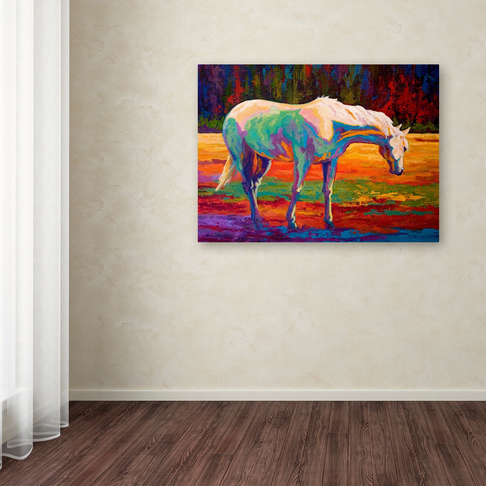 Trademark Fine Art 'White MareII' Canvas Art by Marion Rose