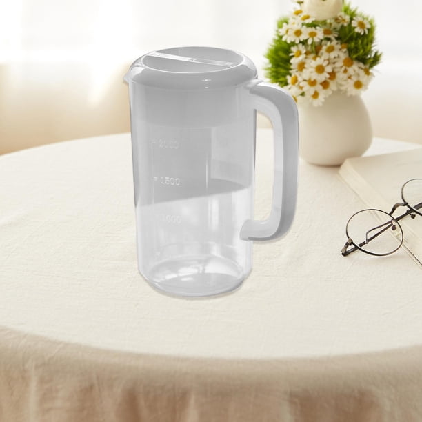 Jarra De Agua Acrílica Transparente De 2 Litros - Con Tapa, Apta Para Frío Y Calor, Ideal Para Té Helado, Limonada, Jugo, Leche...