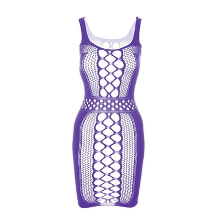 

IROINNID Sexy Lingerie For Women At Hip Sexy Strap Lingerie Fishnet Seamless Mesh Netting Chemise Hollow Out Perspective Nightdress Lingerie