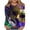 #150-Purple, variant on Craaazy Mardi Gras Tops for Women Fashion Carnival Print Round Neck Loose Long Sleeve Pullover Gifts