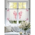 thumbnail image 4 of Valentine's Day Sheer Curtains 45 Inch Length 2 Panels Set Window Treatments, Pink Bowknot Ribbon Modern Minimalist Art Rod Pocket Semi Curtains for Living Room/Bedroom/Kitchen Décor, 104"W x 45"L, 4 of 7