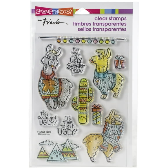 Stampendous Perfectly Clear Stamps-Llama Sweaters