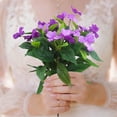 thumbnail image 4 of Artificial Impatiens Flowers for Outdoor Flowers UV Resistant Faux Flowers Impatiens Bushes Silk Artificial Flowers Bouquet for Patio Home Garden Yard Porch Table Vase Decor, 1Pc(Purple,15.7x13"), 4 of 8