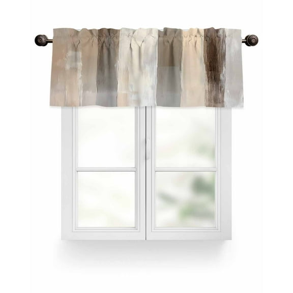 Valances for Windows Valance Rod Pocket Light Filtering Short Window Treatments Curtains for Kitchen Bathroom Living Room Bedroom, 1 Panel, 54 x 18 Inch