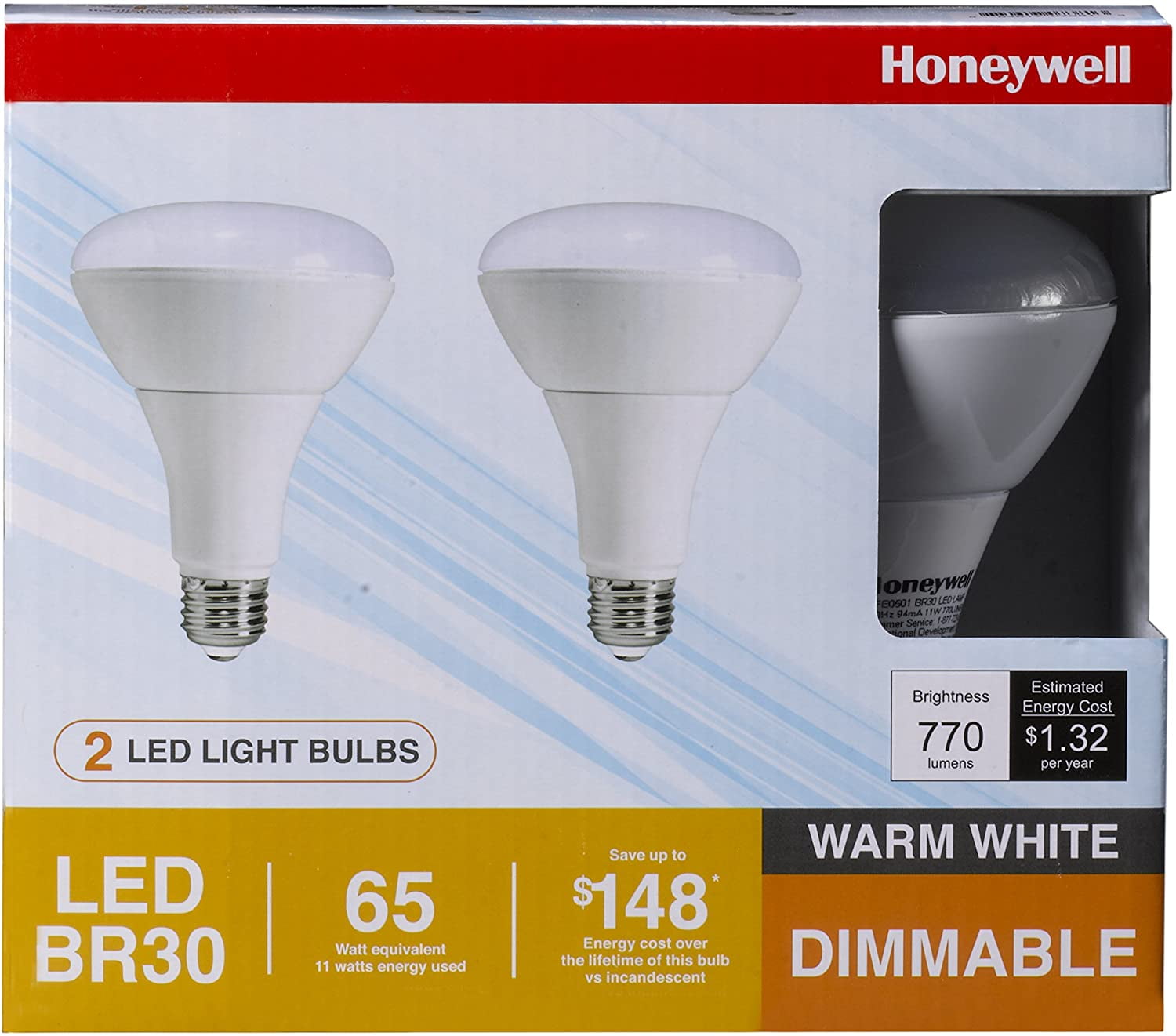 60-watt replacement 1-Pack 750-Lumen R30 Floodlight Bulb with Medium Base GE Lighting 65388 Energy Smart LED 12-Watt 