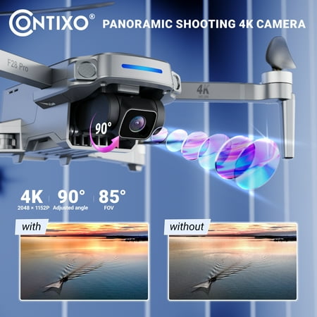 Contixo - F28 Pro Gimbal Drone with Remote Controller - Silver