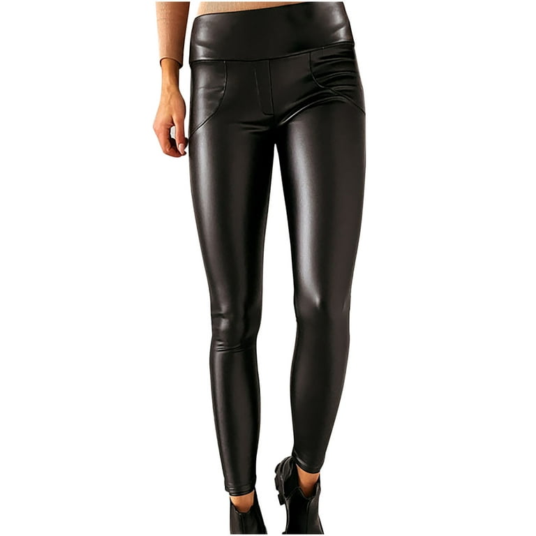 Serves You Tight Faux Leather Stacked Legging - Black
