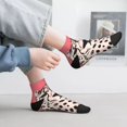 thumbnail image 5 of Bingfone Pink Cheetah Art Design Patterned Men's Women's Casual Cotton Socks, 5 of 5