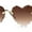 Gold Brown, variant on Hippie Flower Petal Beveled Lens Heart Shape Rimless Sunglasses Gold Brown
