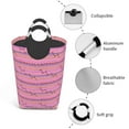 thumbnail image 4 of Waterproof Collapsible Laundry Hamper, Pink Spring Aluminum Handle Laundry Bag Storage Basket, 50L, 4 of 6