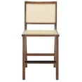 thumbnail image 4 of SAFAVIEH Couture Hattie Square Mid Back Counter Stool, Walnut/Natural, 4 of 13