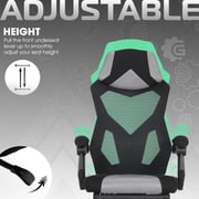 Gamer Gear Gaming Office Chair with Extendable Leg Rest, Gray/Black Fabric Upholstery