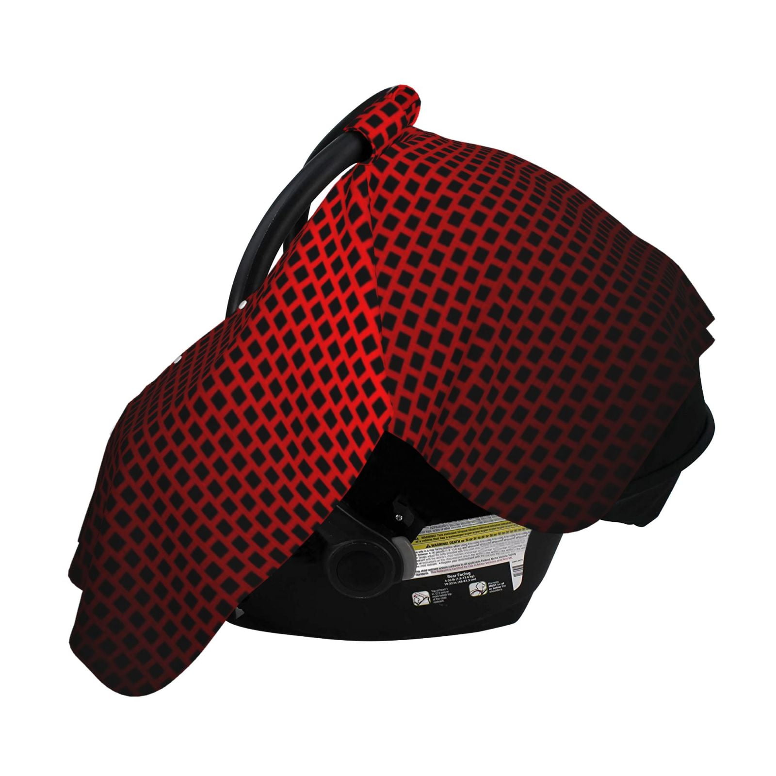 Naloa Red Geometric Baby Car Seat Cover, Breathable Baby Carrier Cover, Multiuse Baby Carrier Cover & Nursing Breastfeeding Cover