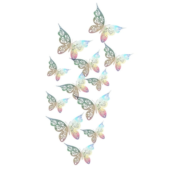 LAMIRO Glow In The Dark,12PC 3D Hollow Butterfly Wall Décor 3 Sizes Butterfly Decor Hollow Carving Butterfly Exquisite Design,Party Cake Decorations,Wall Stickers,Multi-color