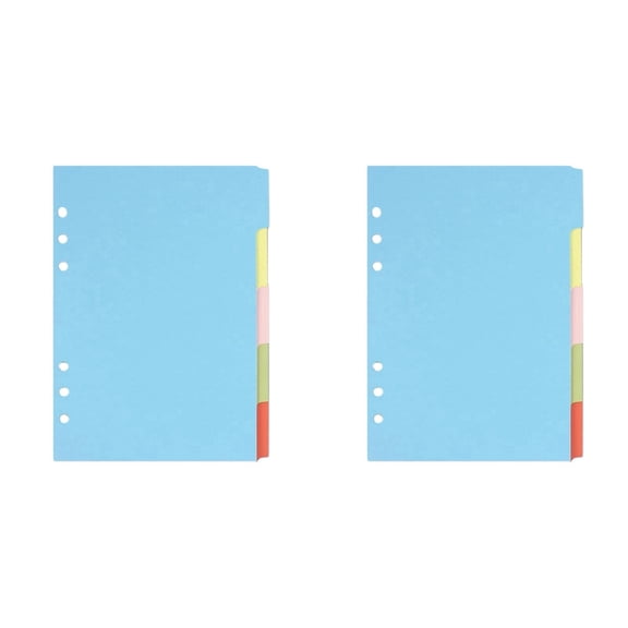5 Tab Binder Dividers for Ring Binders, Sturdy Paper Index Separators with Blank Tabs for School Office Home Notebooks, Back to School Supplies for Planners, Journals, and Organizers, 8.19x5.91 Inch