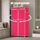 thumbnail image 5 of Armario portátil de tela con puertas y estantes con cremallera para organizar el dormitorio. Amplio armario para ropa de temporada y organización del armario. Aestivo | Rojo | AESTIVO, 5 of 6