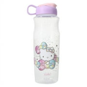 Zak! Hello Kitty Water Bottle - 30oz, Clear Sparkle
