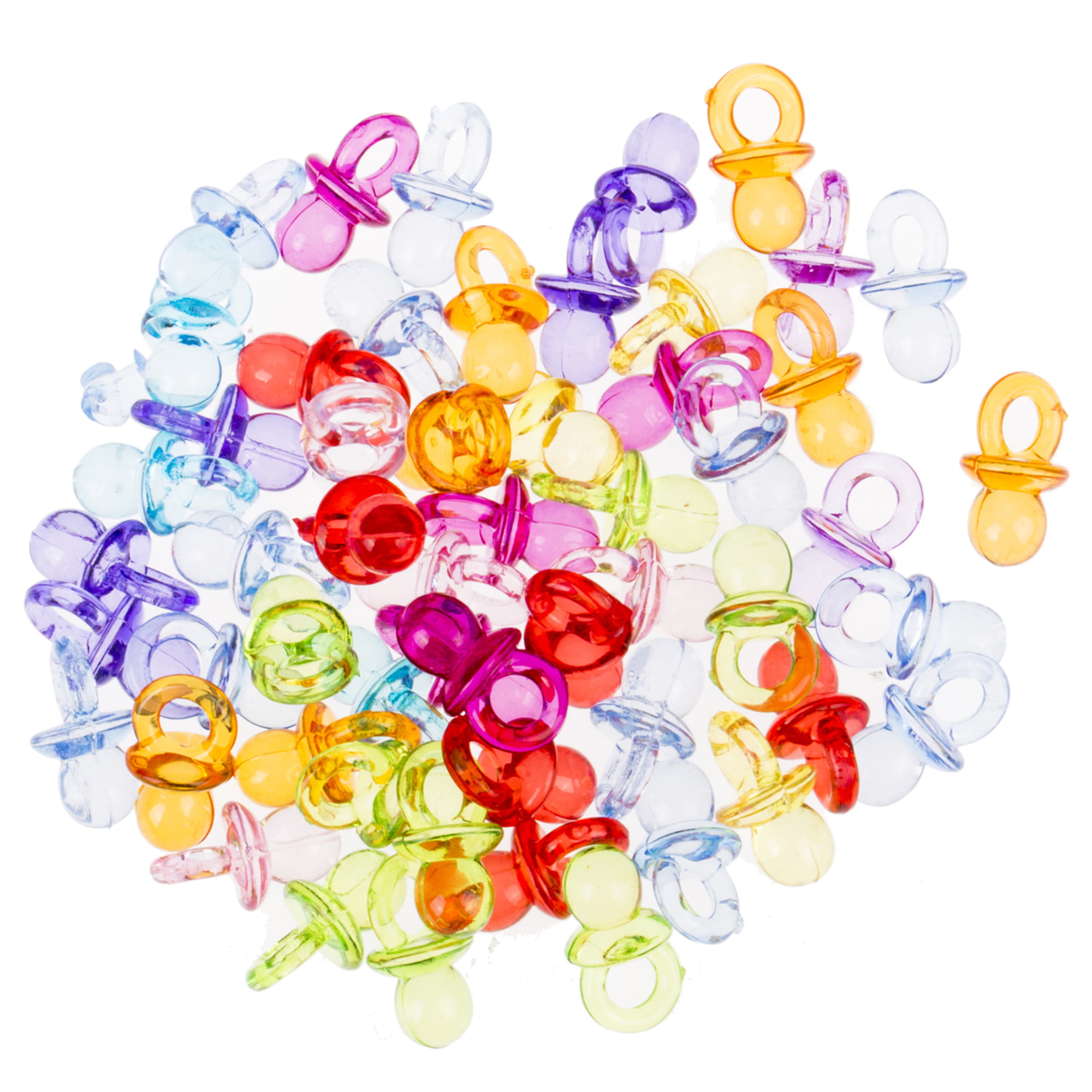 50pcs Mini Pacifiers for Girl Boy Baby Shower Birthday Party Favor Cake Decor 