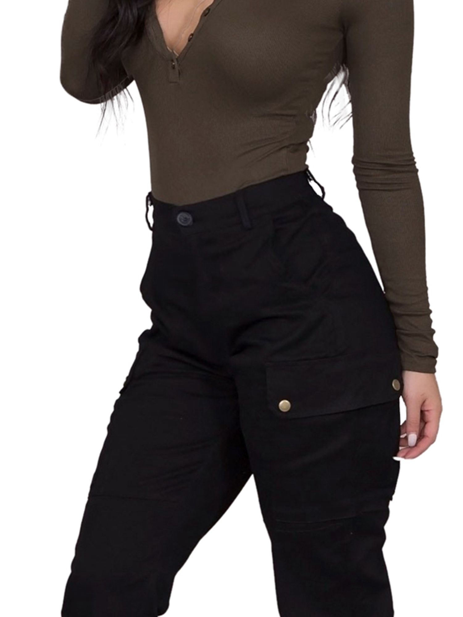 Pants for Women's Cargo Pants Straight Pants Stretch Slim Skinny Solid Trousers Casual Business Office Capris 