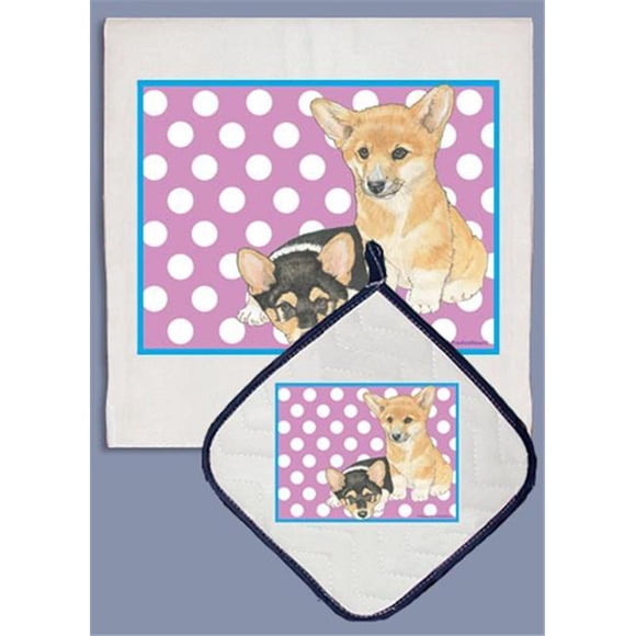 Pipsqueak Productions DP887B Corgi Welsh Pembroke Ensemble de Torchons et Porte-Casserole