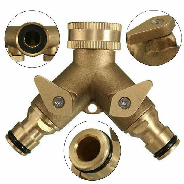 Hose Pipe Valve Splitter Quick Connector Adaptor Yshaped Garden Tap 2