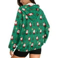 thumbnail image 2 of FOR U DESIGNS Christmas Zipper Hooded Sweatshirt Womens Long Cardigan Oversized Hoodies Size 4XL Long Sleeve Santa Claus Hoodie for Women Down-Shoulder Collar Sportswear, 2 of 7