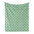 thumbnail image 1 of Garden Art Soft Flannel Fleece Blanket, Colorful Gardening Tools Pattern with Flowerpot Watering Pot and Ladybugs, Cozy Plush for Indoor and Outdoor Use, 50" x 70", Pale Green Teal, by Ambesonne, 1 of 6