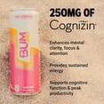 thumbnail image 4 of BUM Sugar-Free Energy Drink, Pink Lemonade - Lightly Carbonated & No Artificial Colors, Natural Caffeine & Citicoline for Energy & Focus, Brain Boost & Workout Sports Beverage - 12 oz, Pack of 12, 4 of 5