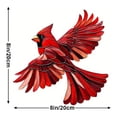 thumbnail image 3 of YOHAVEN Red Cardinal Stained Glass Style Window Hanging Acrylic Suncatcher With Chain, Farmhouse Bird Window Decor For Home Garden Patio, Cardinal Lover Gift Ornament, 3 of 8