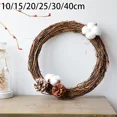 thumbnail image 1 of Christmas Wreath Pendants Hanging Stairs Garland Xmas Decoration Christmas Wreath Hanging Pendant For Holiday Wall Door With LED, 1 of 5