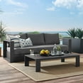 thumbnail image 2 of Lounge Sofa Table Set, Grey Gray, Aluminum, Metal, Fabric, Modern Contemporary, Outdoor Patio Balcony Cafe Bistro Garden Furniture Hotel Hospitality, 2 of 10