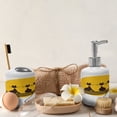 thumbnail image 4 of Ambesonne Kitten Soap Dispenser & Toothbrush Holder Set, Cartoon Cat Silhouettes Sun, 2 Pcs, Brown Chocolate and Brown, 4 of 6