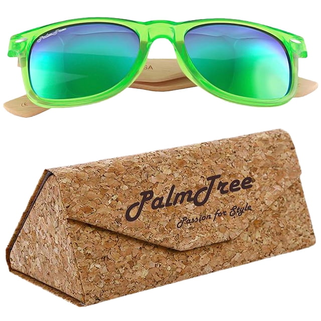 Lentes Bonitos de Colores VentDepot Play Spirit Green UV400 Policarbonato Madera de Bambú