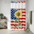 thumbnail image 6 of No Hook Shower Curtain, American Flag Shower Curtains for Bathroom with See Through Top Window, Sunflower Vintage USA Flag Waterproof & Washable Bath Curtain Stand Up Stall 36"x72", 6 of 9