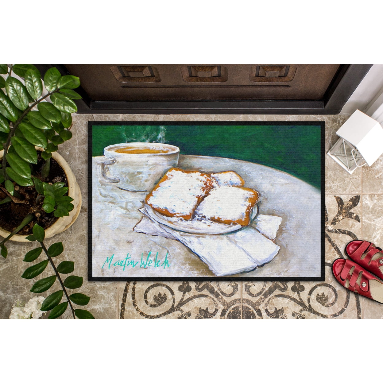 Breakfast Delight Beignets Door Mat