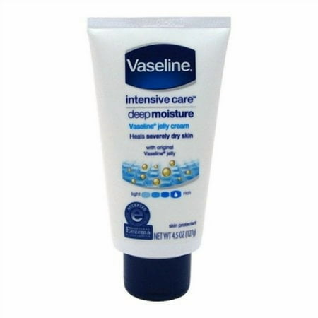 Vaseline Petroleum Jelly Cream, Deep Moisture, 4.5 oz, 4 pack