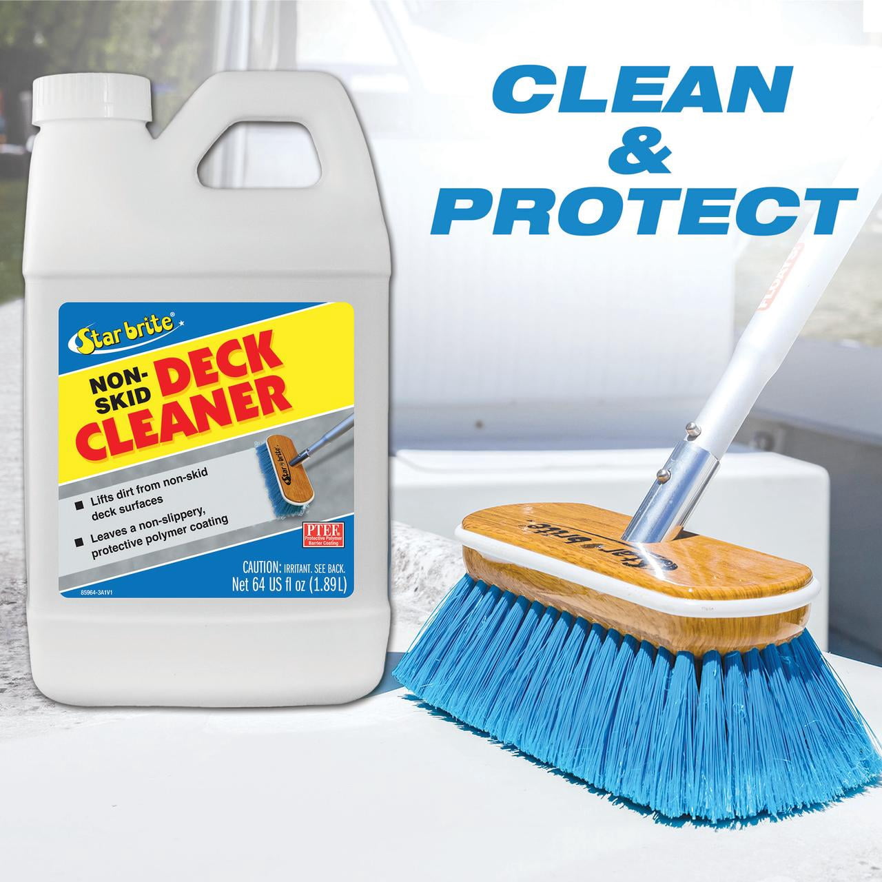 STAR BRITE Non-Skid Deck Cleaner & Protectant -Ultimate Boat Deck Wash - Protects Against Future Stains & UV - Ideal for Fiberglass, Vinyl, Plastic, Painted & Metal Surfaces (085964)