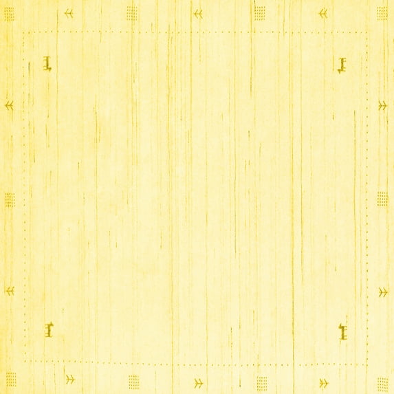 Ahgly Company Indoor Square Solid Yellow Modern Area Rugs, 4' Square